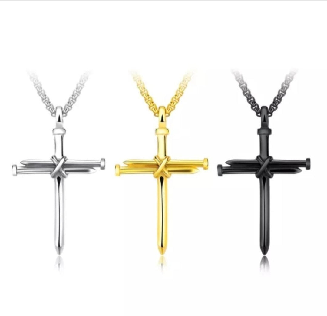 Nail Cross Pendent Necklace