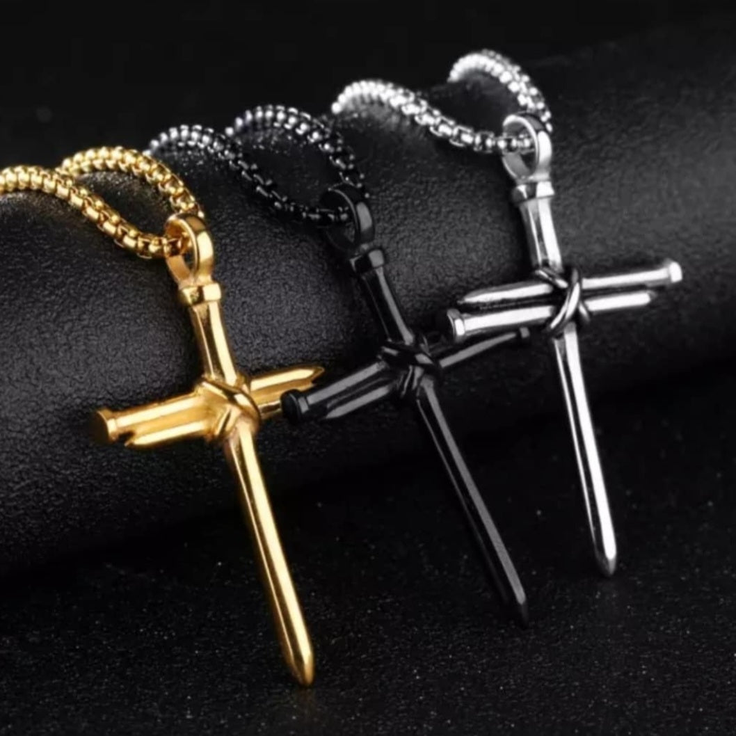 Nail Cross Pendent Necklace